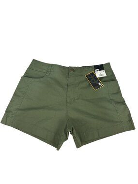Lee Womens 4 Inch Shorts Olive Grove Size 14 Lightweight Casual Fit With Pockets
